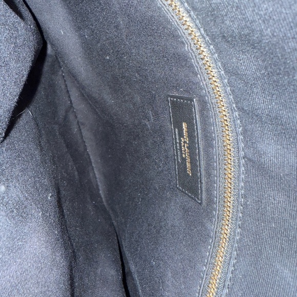 NEW Saint Laurent Black Iconic TRIBECA Chevron Shoulder Bag - Picture 6 of 7